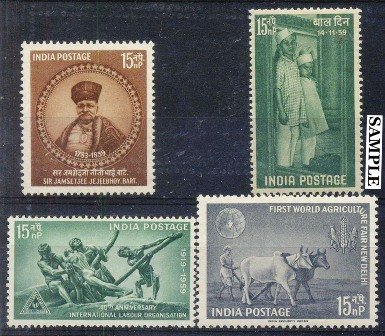 INDIA YEAR UNIT 1959 - 4 Stamps