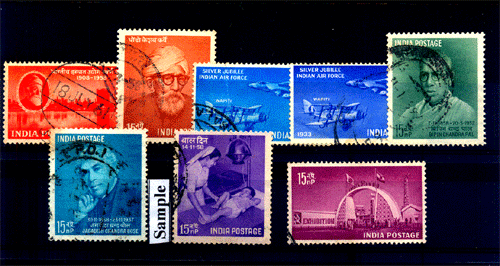 INDIA YEAR UNIT 1958 - 8 Different Stamps