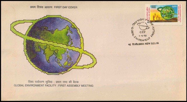 INDIA 1998-F.D.C & Information Sheet-Barren Land & Green Forest-Environment