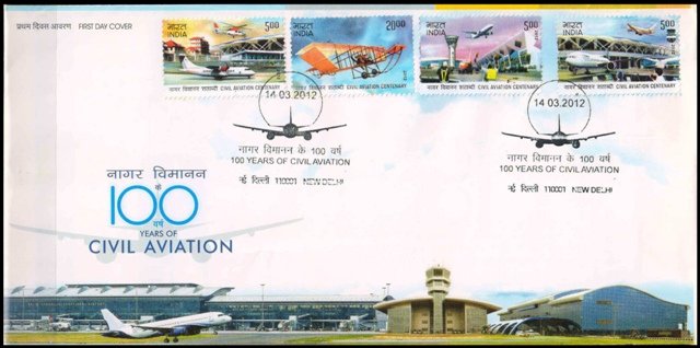 14-03-2012, 100 Years of Civil Aviation, Set of 4