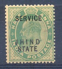 1903,S.G.No 025, King Edward VII, 1/2a Green, Cat . £ 5-
