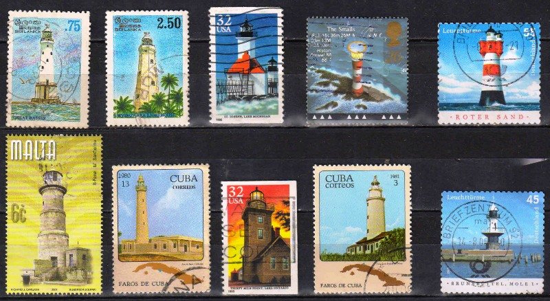 Light House - 10 Different Stamps