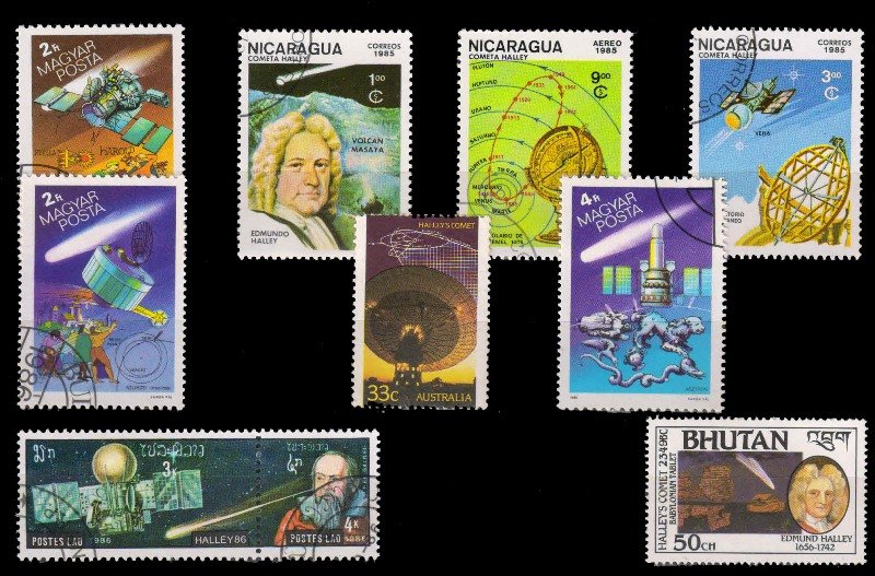 Halley's Comet on stamps 10 Different