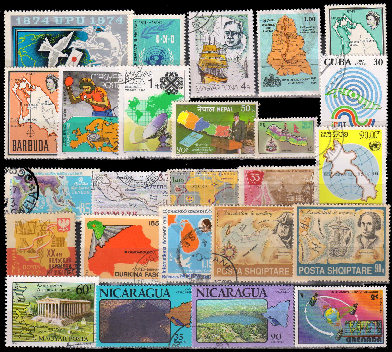 Maps on Stamps 25 Different