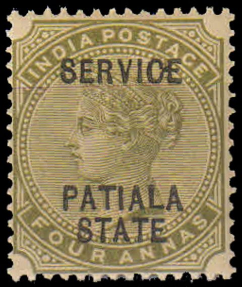 PATIALA CONVENTION STATE 1900-4 As. Queen Victoria-MNH-1 Value-S.G. 013