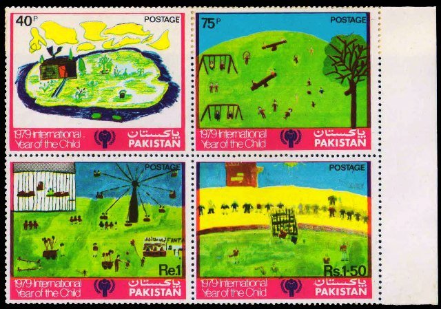 PAKISTAN 1979-Inter Year of the Child-Se-tenant Block of 4, MNH-S.G. 505-508