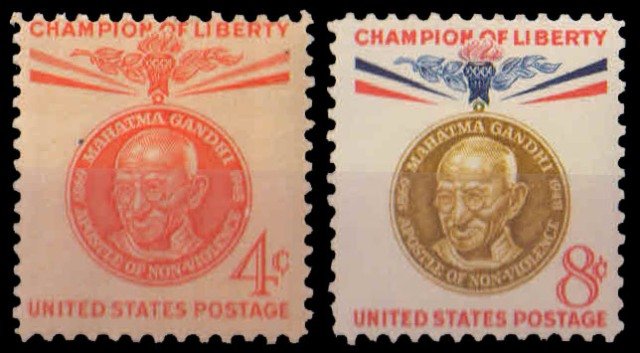 U.S.A 1969, Mahatma Gandhi, Set of 2, MNH, Champion of Liberty