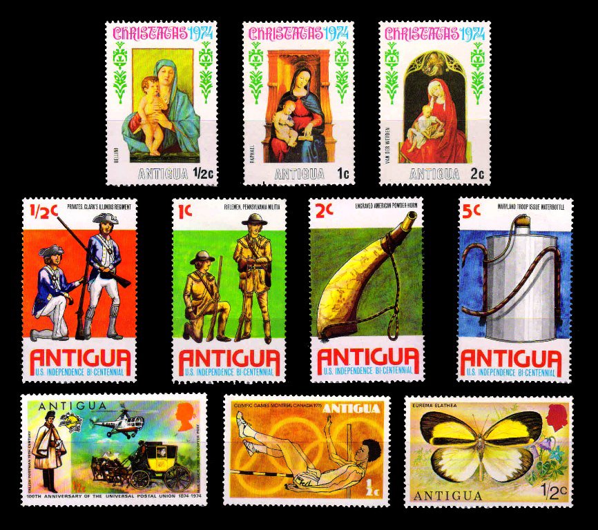 ANTIGUA - 10 Different Large Mint Stamps