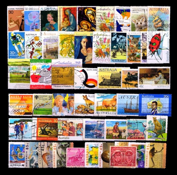 AUSTRALIA - 50 Different Large Stamps