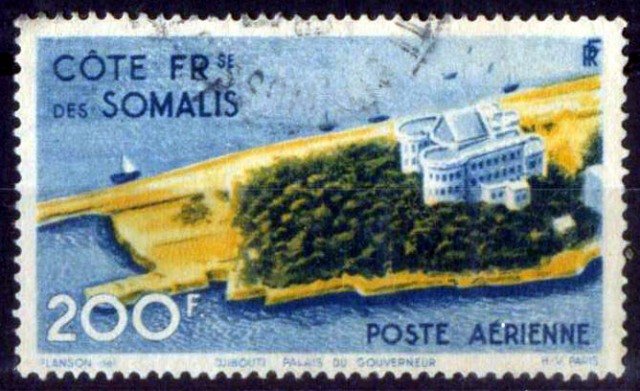 French Somali Coast 1947, Government Palace, Djibouti, Building, S.G. 414, 1 Value, Used, Cat £ 2-30