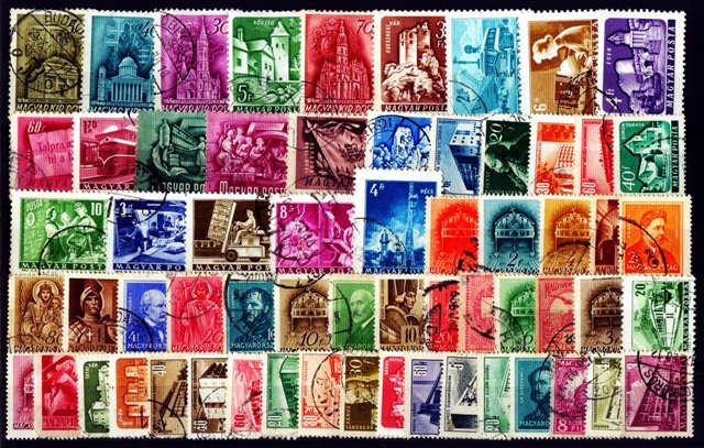 Hungary 60 Different Old Pre 1964 Issues-Used-Large & Small