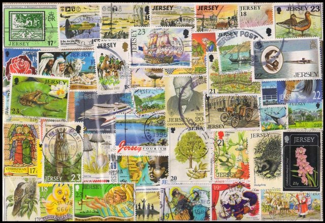JERSEY-615 Different Used Postage Stamps-Small & Large