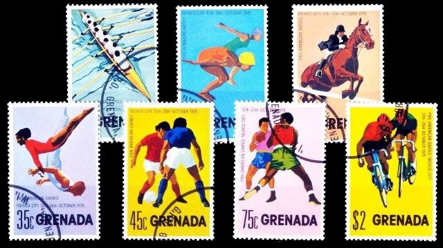 Grenada 1975, Pan American Games, Mexico City, Set of 7, S.G. 737-743, Used