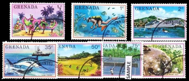 Grenada 1976 - Tourism, Dance, Sports, Golf, Set of 7, Used, S.G. 769-775