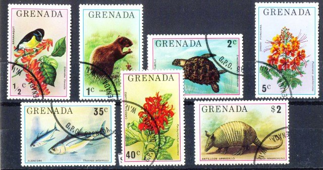 Grenada 1976 - Flora and Fauna, Birds, Animal, Set of 7, Used, S.G. 761-767
