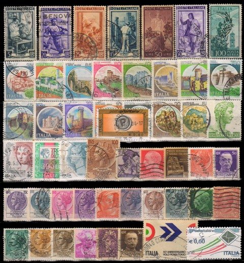 ITALY 50 Different Small & Large Stamps, Mostly Old