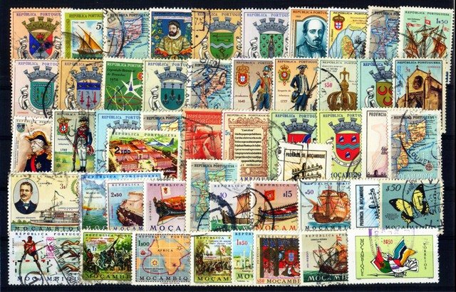 MOZAMBIQUE - 50 Different Large Stamps