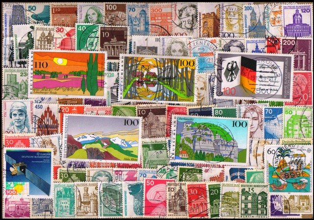 GERMANY WEST 100 Different Small & Large Stamps
