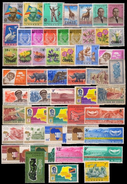 Congo ( Kinshasa ) Belgiam Colony 50 Different Pre 1970 Mint Only, 50 Different