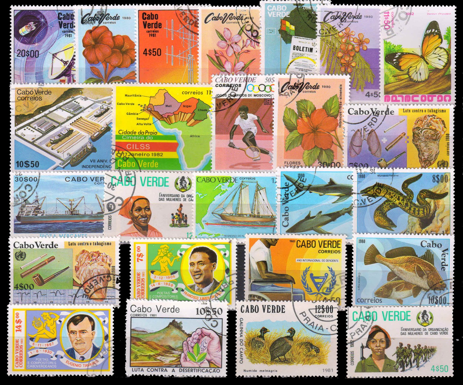 CAPE VERDE ISLANDS - 25 Different, Old Stamps