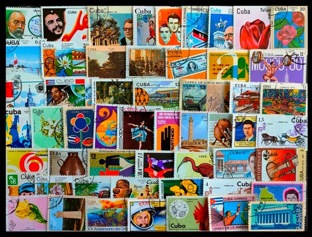 CUBA - 100 Different Large Stamps