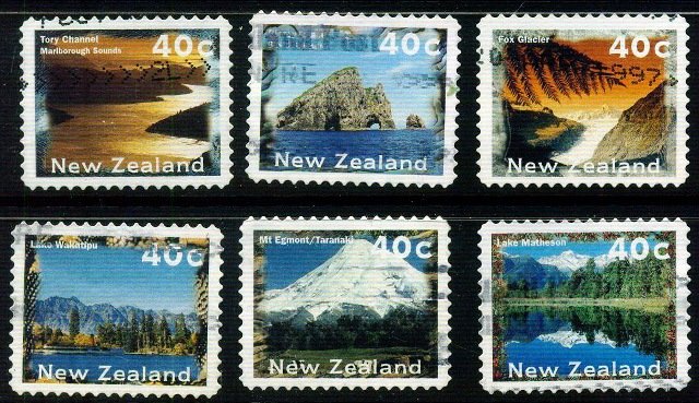 NEW ZEALAND 1996-Scenery, Boys of Islands, Lake-Used Set of 6, S.G. 1984-89, Cat � 2-50
