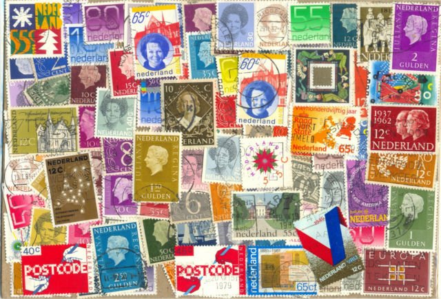 NETHERLANDS, 100 Different Large & Small Stamps