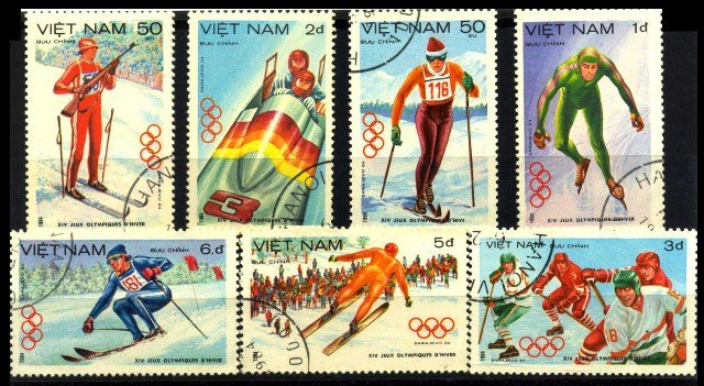 Vietnam 1984-Winter Olympic Games, Sarajevo-Complete Set of 7, Used, S.G. 657-663