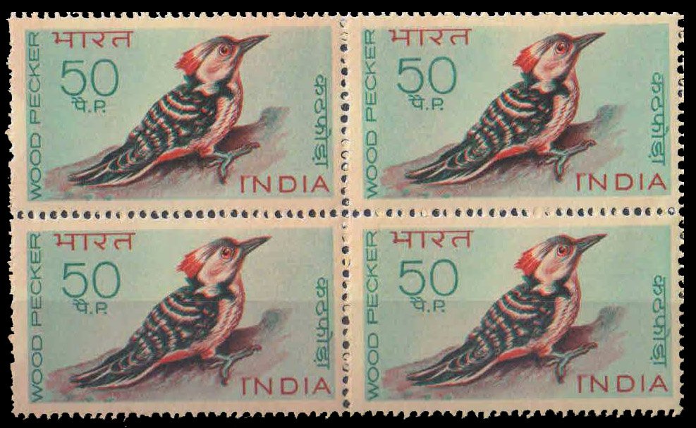 31-12-1968, Indian Birds, wood pecker, 50 P.