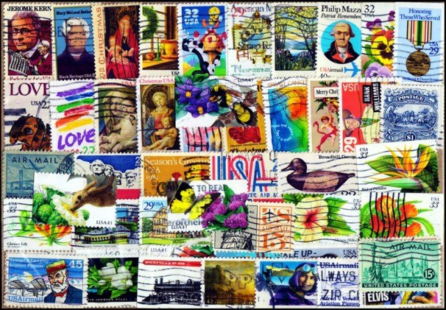 UNITED STATES OF AMERICA - 50 Different Large Stamps
