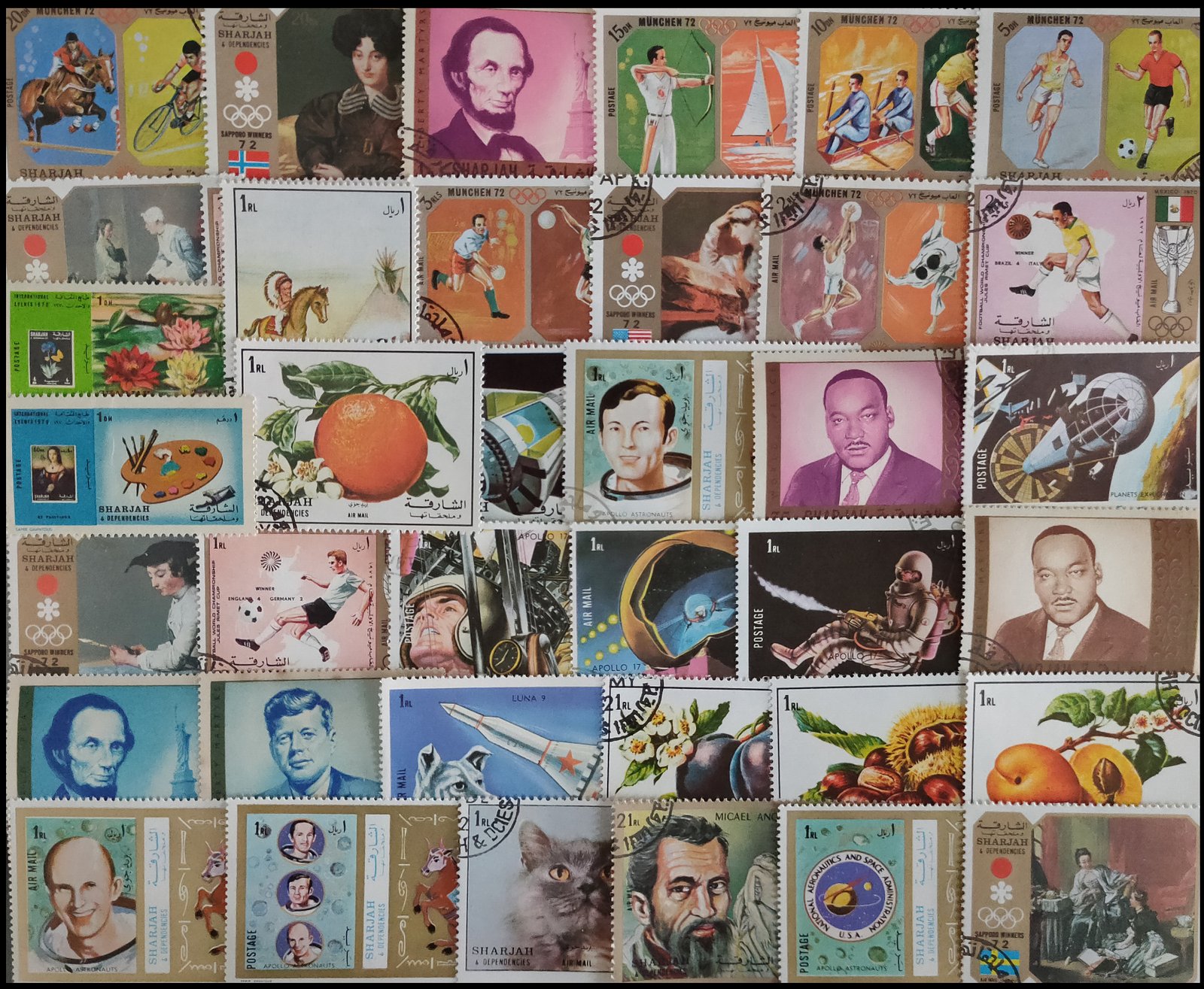 SHARJAH - 50 Different Large Stamps