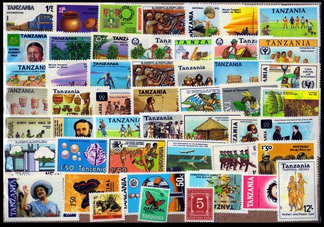 Tanzania 50 Different Mint & Mostly Large Stamps