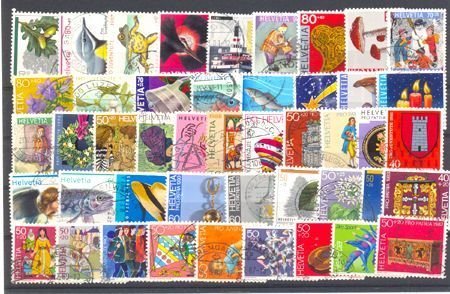 SWITZERLAND 100 Different (Plus Value) Charity Stamps , Large