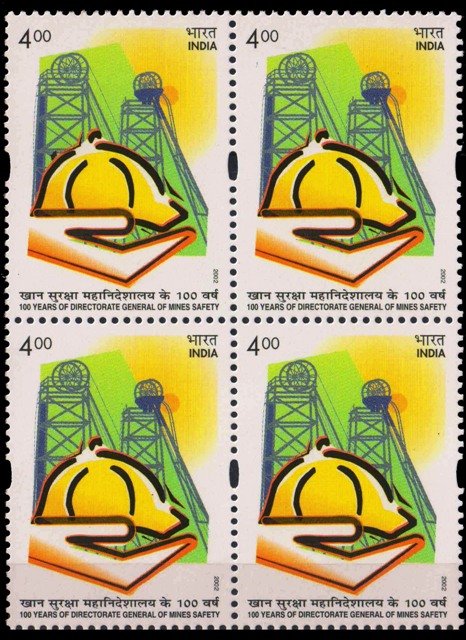 INDIA 2002-Mines Safety-S.G. 2054-Block of 4-MNH