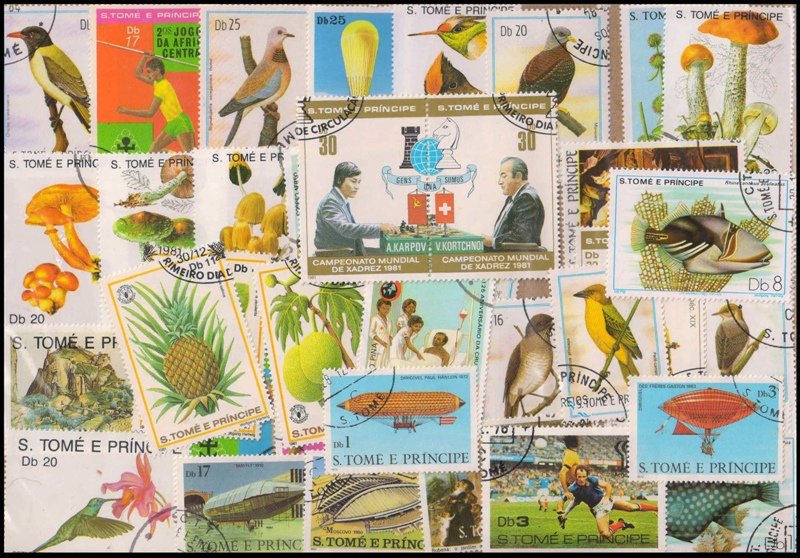 St. Thomas & Prince Island 100 Different Large Stamps