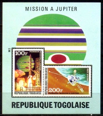 Togo 1974, U.S. Jupiter Space, Mission, S.G. MS1018 Perf Sheet