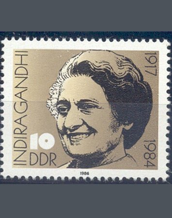 East Germany 1986 - Indira Gandhi, 1 Value, MNH Stamp