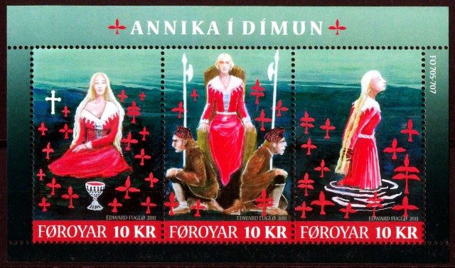 Faroe Islands 2011, Annika i Dimun, S.G. MS635, Sheet of 3, Cat £ 17