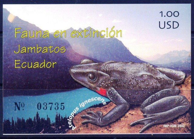 Ecuador 2002, Frogs, Mountain, Nature, S.G. MS2564, Imperf Sheet, MNH