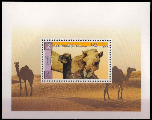 Qatar 1999-Adult & Young Dromedaries-Camel-S.G. MS 1055-MNH