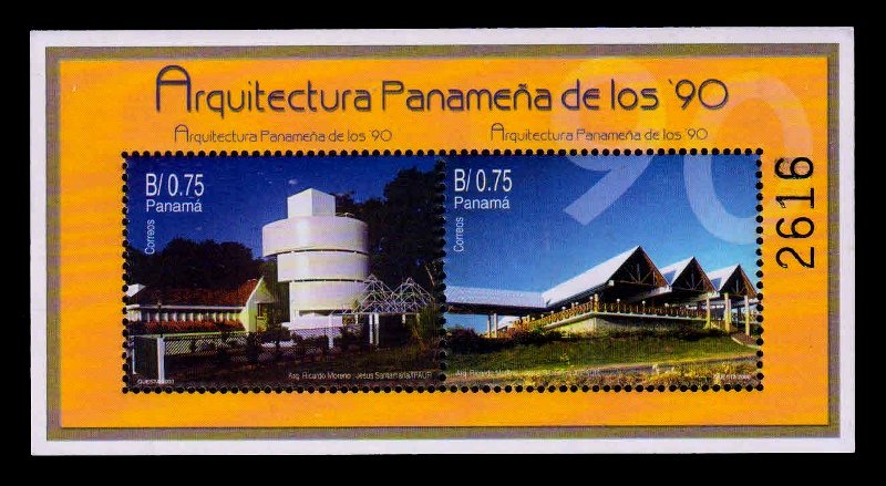 PANAMA 2001- Architecture of 1990, S/Sheet, S.G. MS 1652