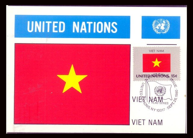 United Nations 1980, Flag of Vietnam, Maxim Card