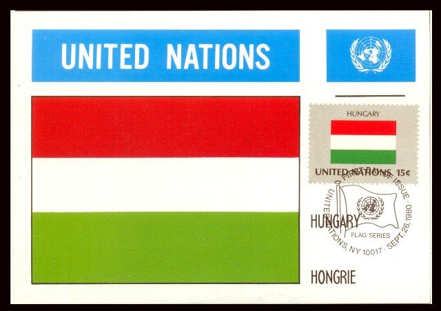 United Nations 1980, Flag of Hungary, Maxim Card