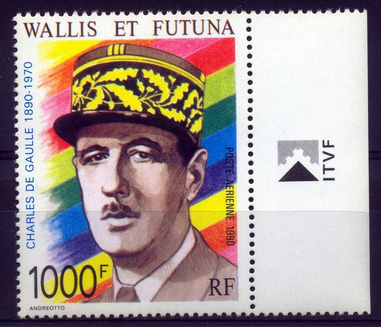 Wallis & Futuna Island 1990, Birth Centeuary of Charles de Gaulle-French Statesman, S.G. 568, 1 Value, MNH Cat ₤ 39.00