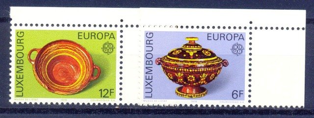 LUXEMBOURG 1976, Europa, 19th Cent. Pottary, S.G. 968-969, Set of 2, MNH