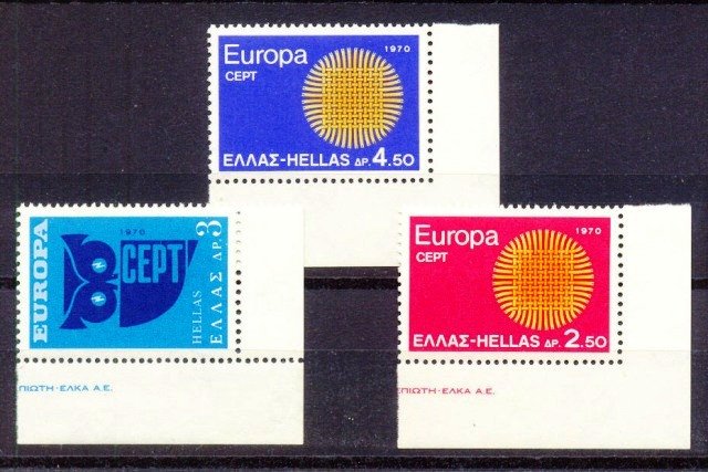 Greece 1970, Europa, S.G. 1142-1144, Set of 3, MNH Cat £ 17-00