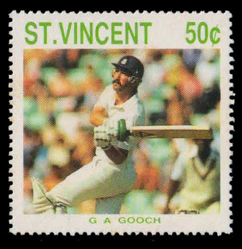 St. Vincent 1988-G.A. Gooch Cricketer- 1 Value-MNH-S.G. 1145