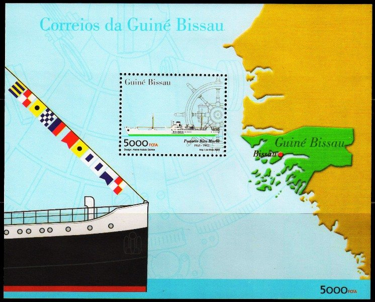 GUINEA-BISSAU 2001-Ship, Map , Souvenir Sheet-MNH-S.G. MS1326