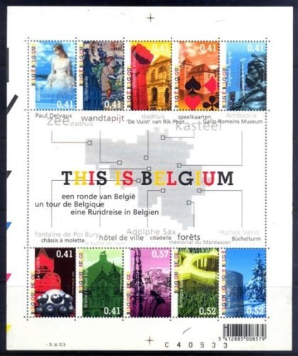 BELGIUM 2003-Sites from Smaller Belgium Towns-Tourism-Building-S.G. MS 3770-Sheet of 10