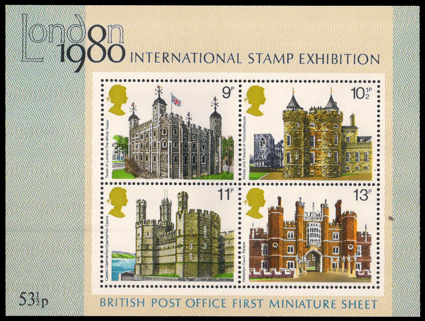 Great Britain 1978, British Architecture, Historic Buildings, Ist Miniature Sheet, MNH